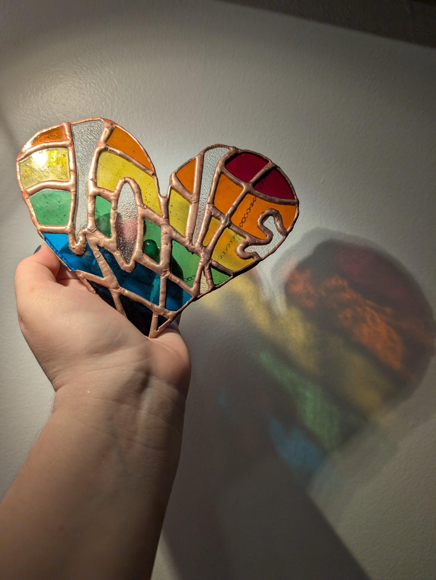 60s Psychedelic Love Rainbow Pride Suncatcher