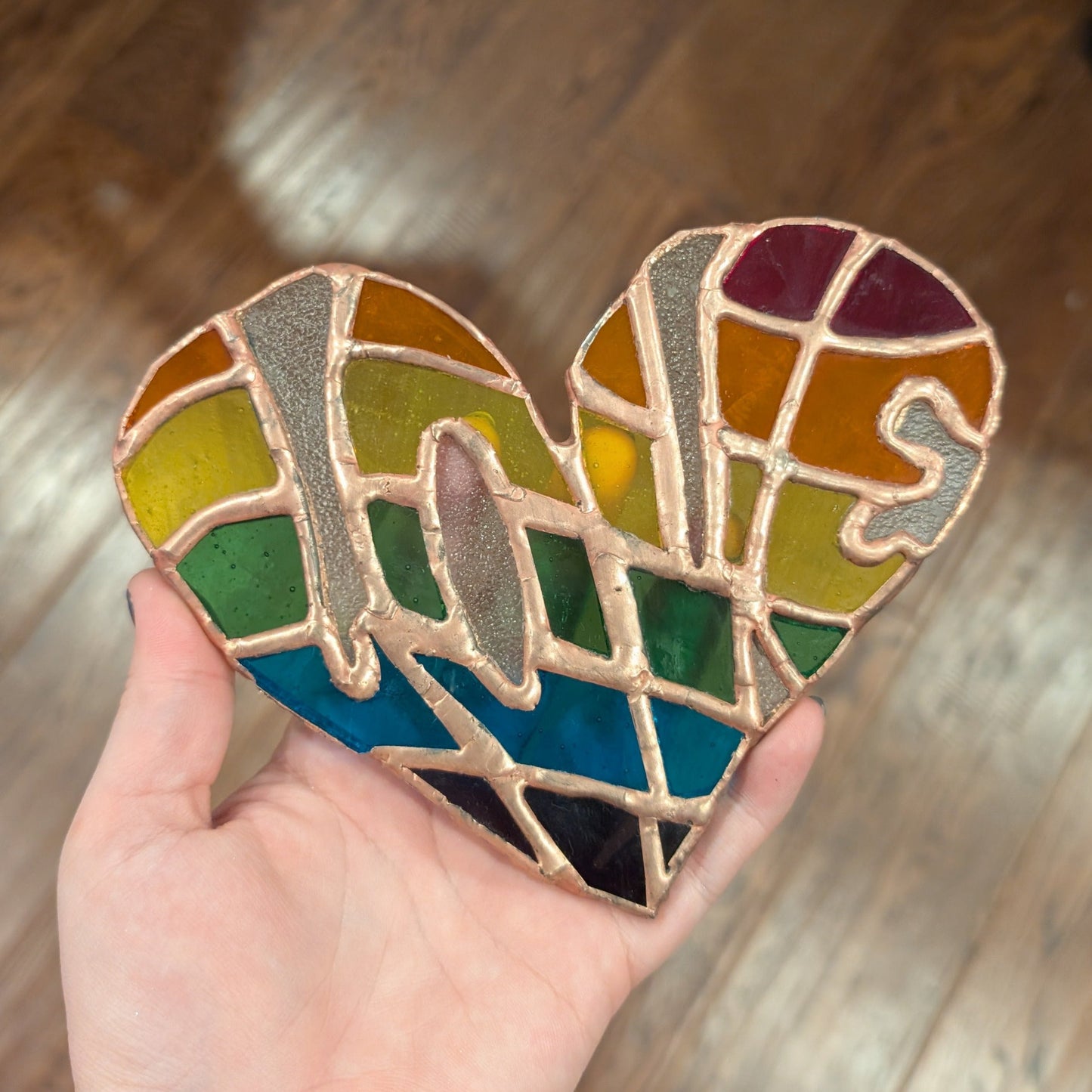 60s Psychedelic Love Rainbow Pride Suncatcher