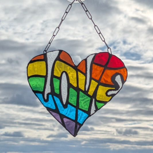 60s Psychedelic Love Rainbow Pride Suncatcher