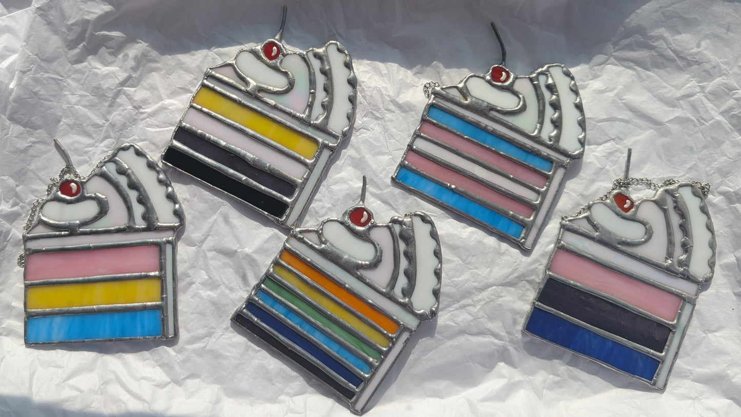 Slice of Cake Pride Flag Suncatcher - Multiple Flag Options